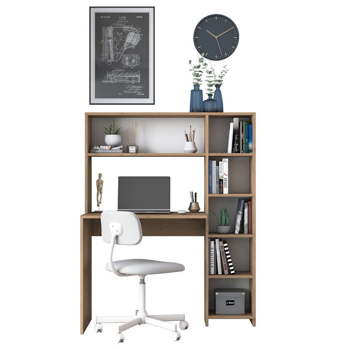 Hanah Home HA104 - 2025 Escritorio de estudio con estantería Roble Hanah Home HA104 - 2025 Escritorio de estudio con estantería Roble